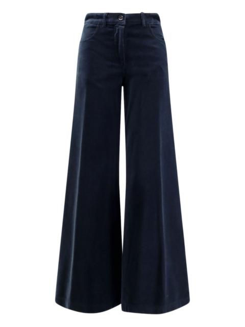 velvet-texture cotton trousers