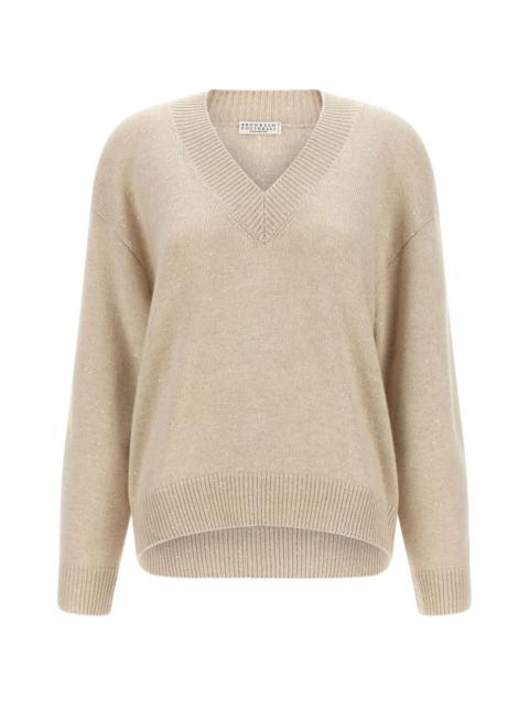 Brunello Cucinelli sequin-appliqué V-neck sweater
