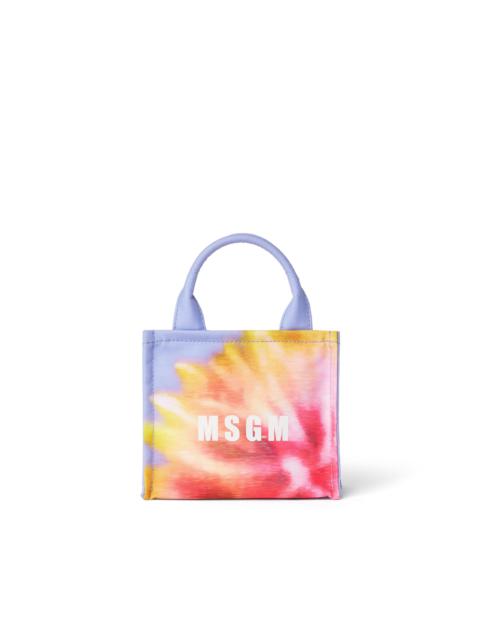 MSGM Mini canvas tote with "desert flower" print