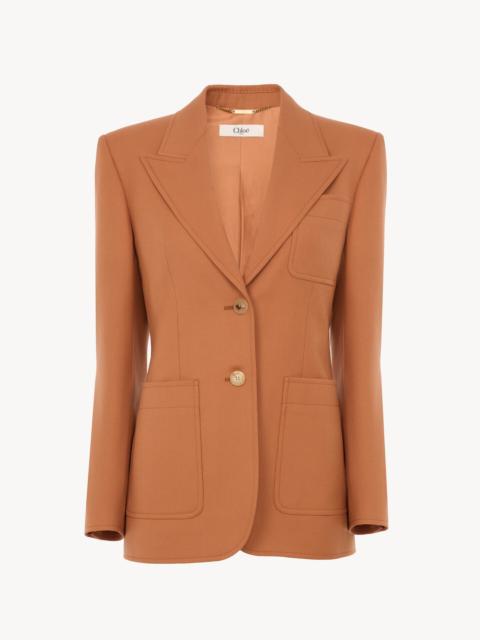 Chloé SINGLE-BREASTED TAILORED JACKET IN WOOL GABARDINE