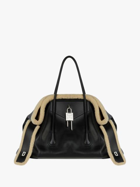 Givenchy XL ANTIGONA LOCK SOFT IN  LEATHER AND SHEARLING
