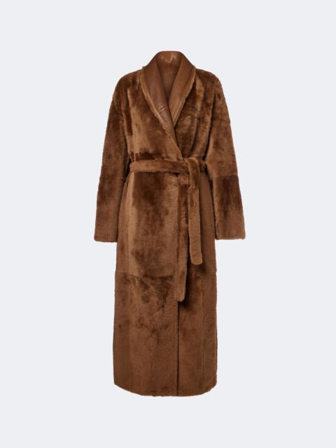 Yves Salomon Reversible shearling and leather wrap coat