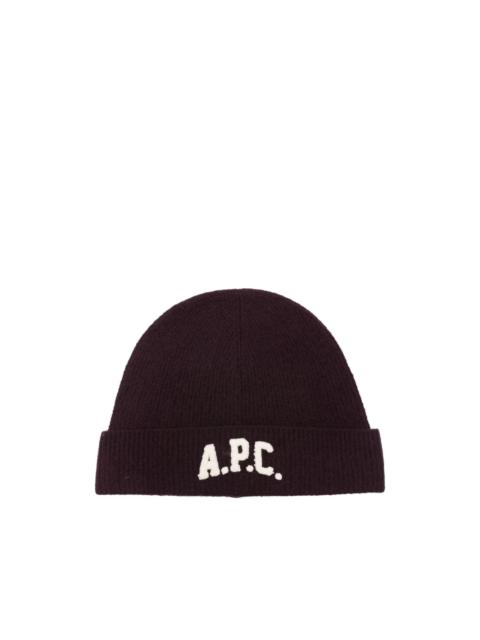 A.P.C. logo-appliqué beanie
