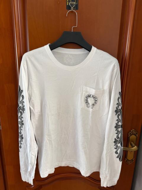 Chrome Hearts Chrome Hearts White Flower Arm Horseshoe Long Sleeve Top