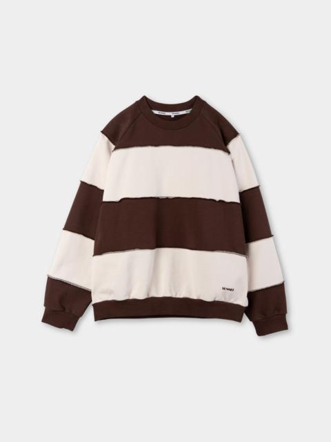 SUNNEI PANEL SWEATSHIRT/ brown & cream stripes