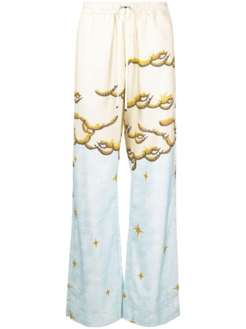 AMIRI Sunscape-print flared trousers