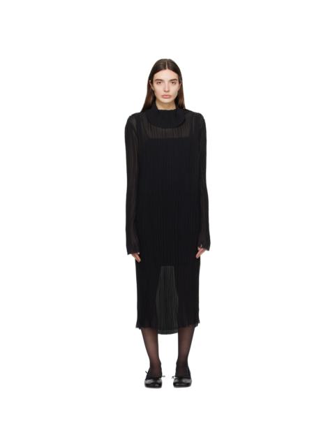 MM6 Maison Margiela Black Sheer Midi Dress