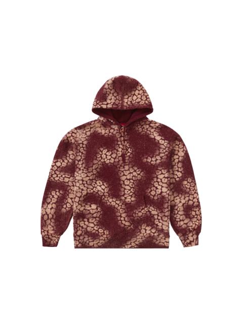 Supreme Bleached Leopard Hooded Sweatshirt Cardinal