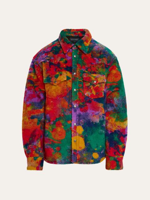 COÛT DE LA LIBERTÉ Men's Multicolor Sherpa Oversized Trucker Jacket