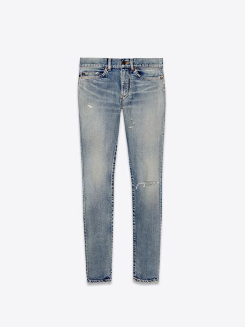 SAINT LAURENT skinny-fit jeans in santa monica blue denim