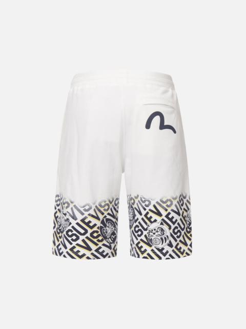 EVISU DARUMA MONOGRAM OMBRE PRINT SWEAT SHORTS