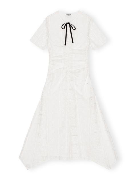 WHITE BRODERIE ANGLAISE LONG DRESS