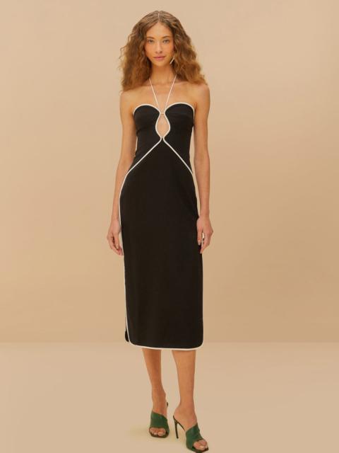 FARM RIO Black And White Cut-Out Midi Dress