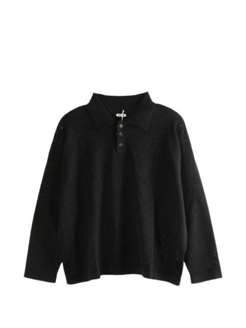 BODE Anisette open-knited polo shirt