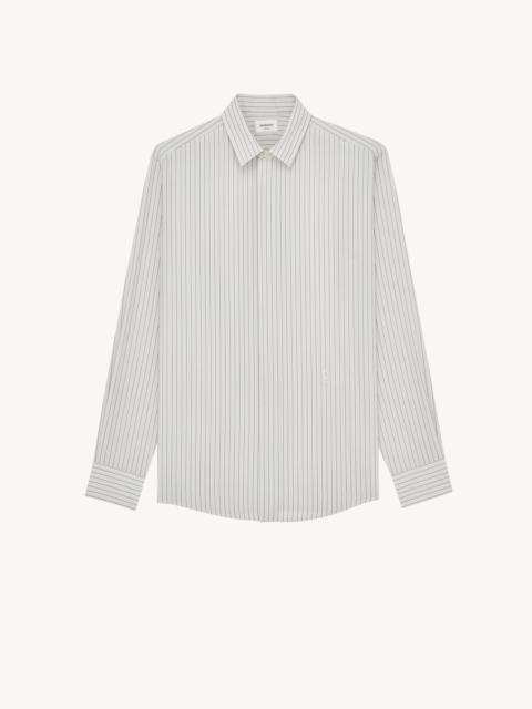SAINT LAURENT CASSANDRE SLIM SHIRT IN STRIPED VISCOSE