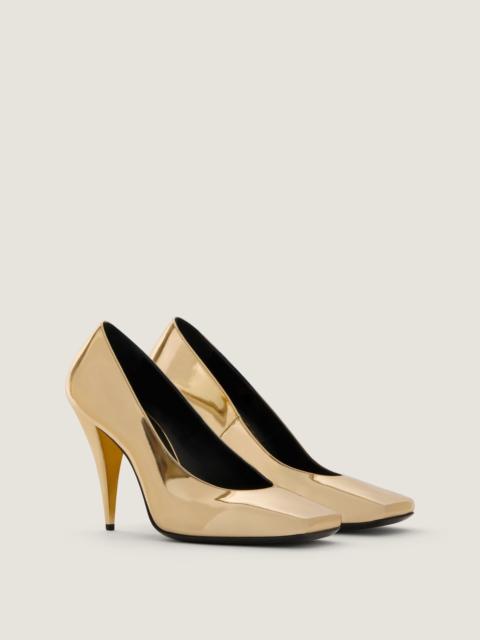 Givenchy SLICED SQUARE PUMPS IN MIRROR EFFECT LEATHER
