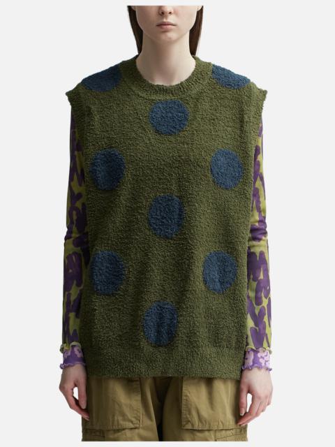 BRAIN DEAD TEDDY FUR DOT KNIT SWEATER VEST