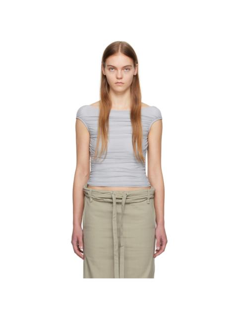 OPEN YY☆24FW PICOT TRIM FITTED TOP Open Yy Picot Trim Fitted Long Sleeve T-Shirt - Grey - 31