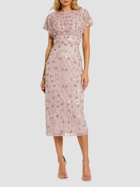 MAC DUGGAL Women's Sequin Beaded Cap-Sleeve Midi-Dress - Vintage Lilac