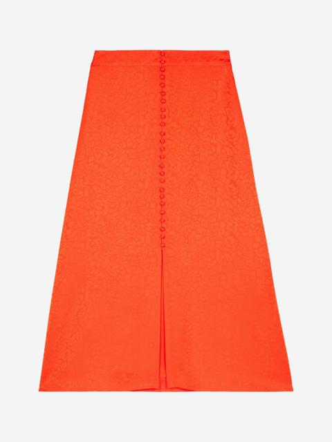 The Kooples LONG SKIRT IN ORANGE JACQUARD
