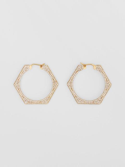 Crystal Detail Gold-plated Nut Hoop Earrings