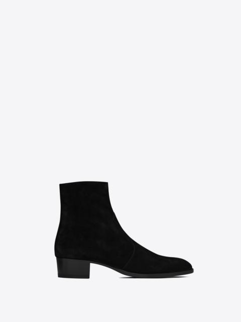 SAINT LAURENT wyatt zipped boots in suede