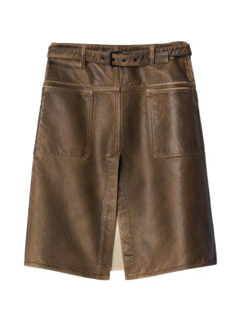 Lemaire workwear skirt in coated denim