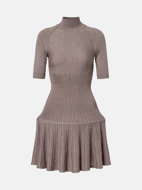 Alaïa Ribbed-knit wool-blend minidress