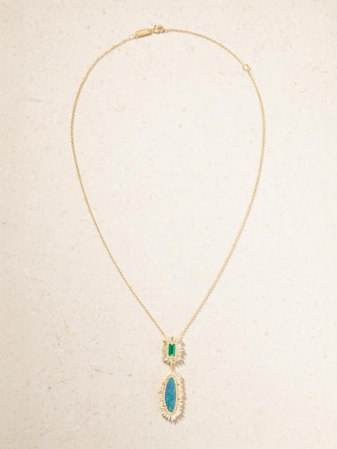 SUZANNE KALAN 18-karat Gold Multi-stone Necklace