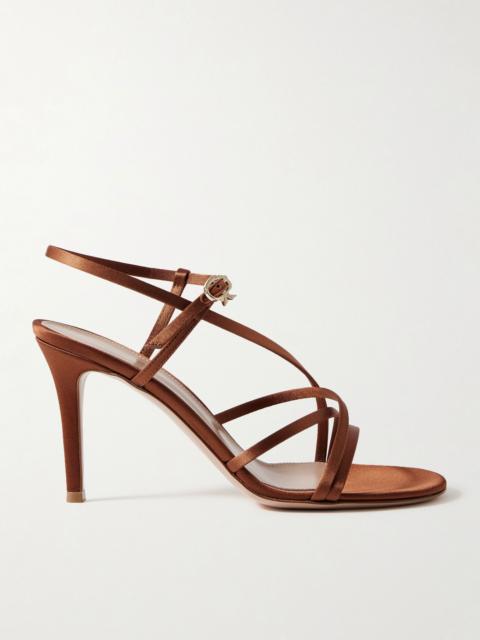 Gianvito Rossi 85 satin sandals Orange