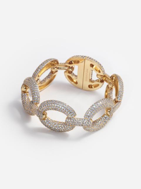 self-portrait Gold Crystal Link Bracelet