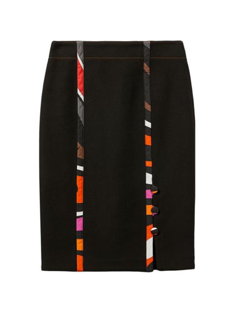 PUCCI high-waisted front-slit cotton skirt