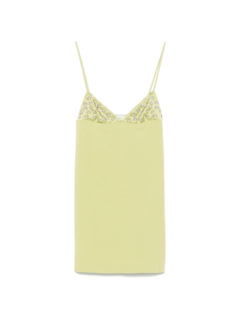 faux-pearl-embellished mini dress