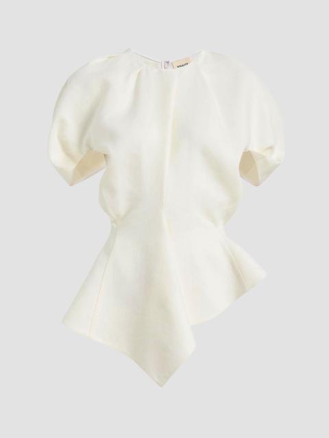KHAITE Women's Rumi Asymmetric Linen-Blend Top - Natural