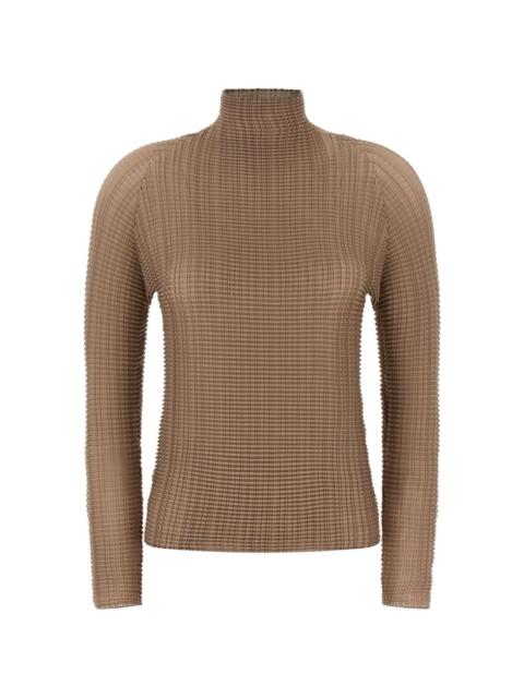 ISSEY MIYAKE textured high-neck top