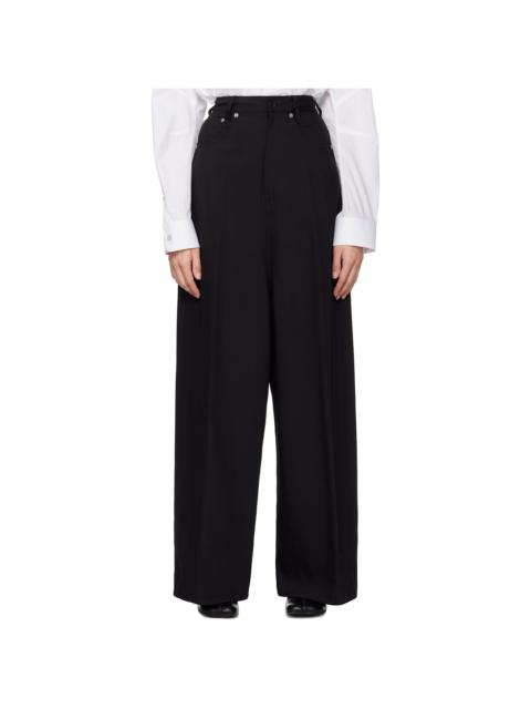 MM6 Maison Margiela Black Fluid Viscose Twill 5 Pocket Trousers