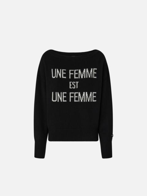 PINKO UNE FEMME BOAT-NECK WOOL PULLOVER