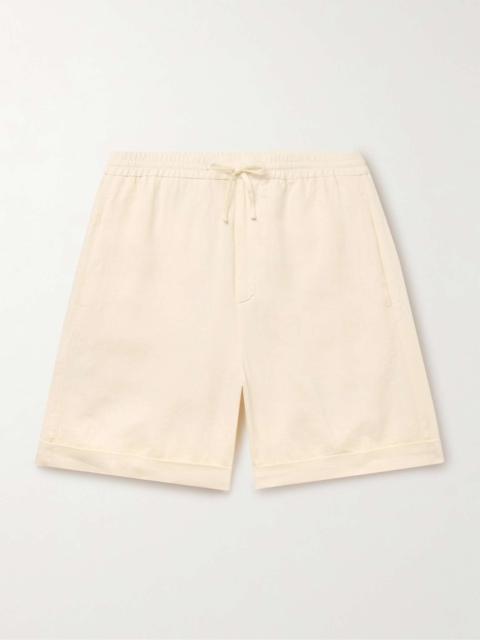 Straight-Leg Linen Drawstring Shorts