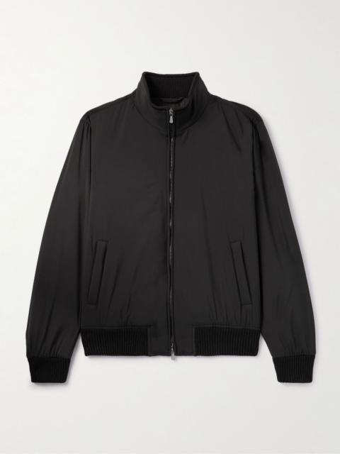 THOM SWEENEY Nylon Bomber Jacket Brown