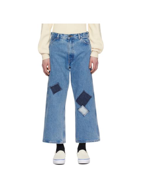 Blue Skateboarding Cropped Carpenter Jeans