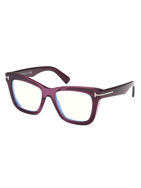 TOM FORD Women's Raven 52MM Blue Block Glasses - Dark Violet