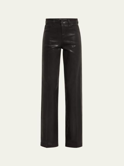 L'AGENCE Clayton Coated Wide-Leg Jeans