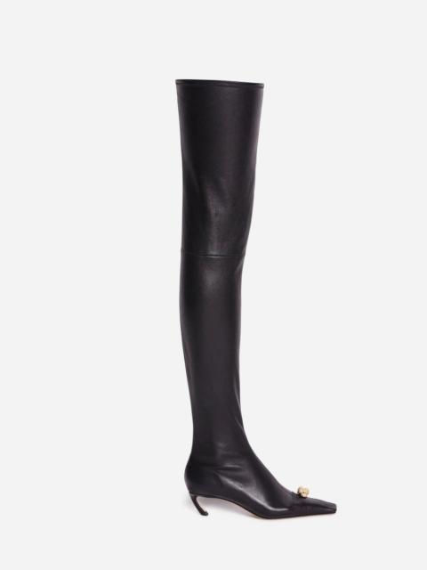 Lanvin LEATHER SWING BOOTS WITH MELODIE JEWEL