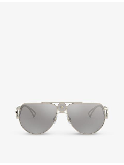 VERSACE VE2225 pilot-frame metal sunglasses