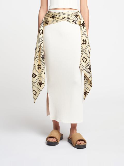 Nanushka Silk-Trimmed Ribbed-Jersey Skirt