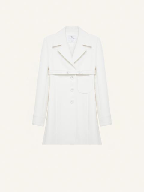 courrèges BELTED SHORT HERITAGE CREPE COAT