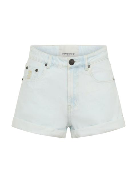 ONE TEASPOON Bandits High Waist Denim Shorts - Blonde Blue