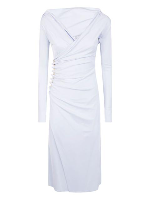 ELISABETTA FRANCHI draped button-detail dress