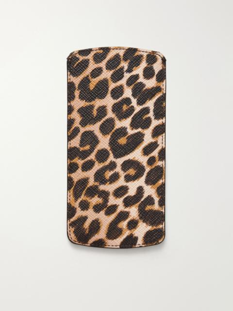 Smythson Panama leopard-print leather glasses case Leopard print
