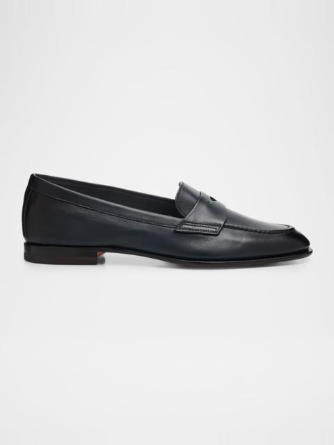 Santoni Famed Leather Loafers